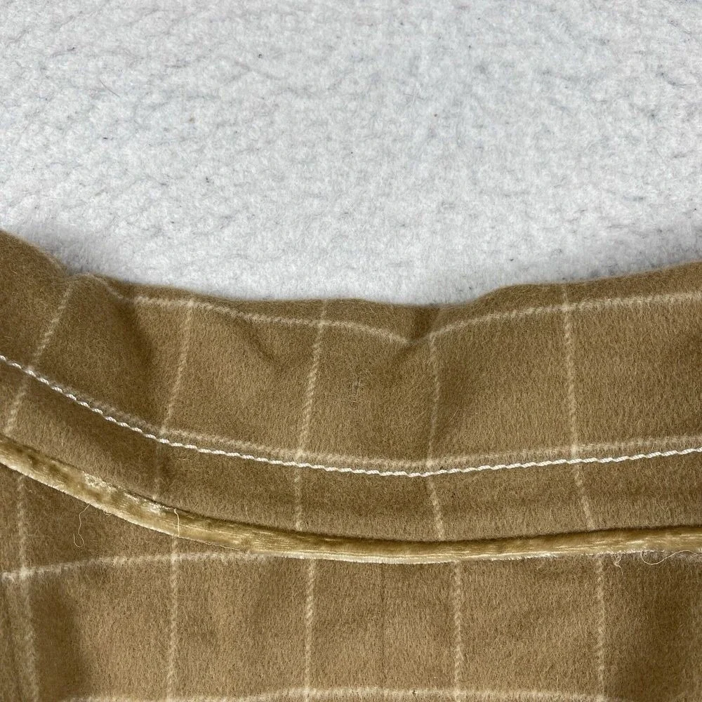 Christian Dior Jacket Womens 6 Tan‎ Wool Angora Windowpane Deconstructed France